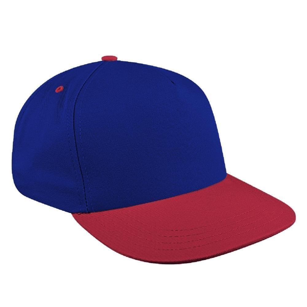 Royal Blue-Red Brushed Self Strap Skate Hat