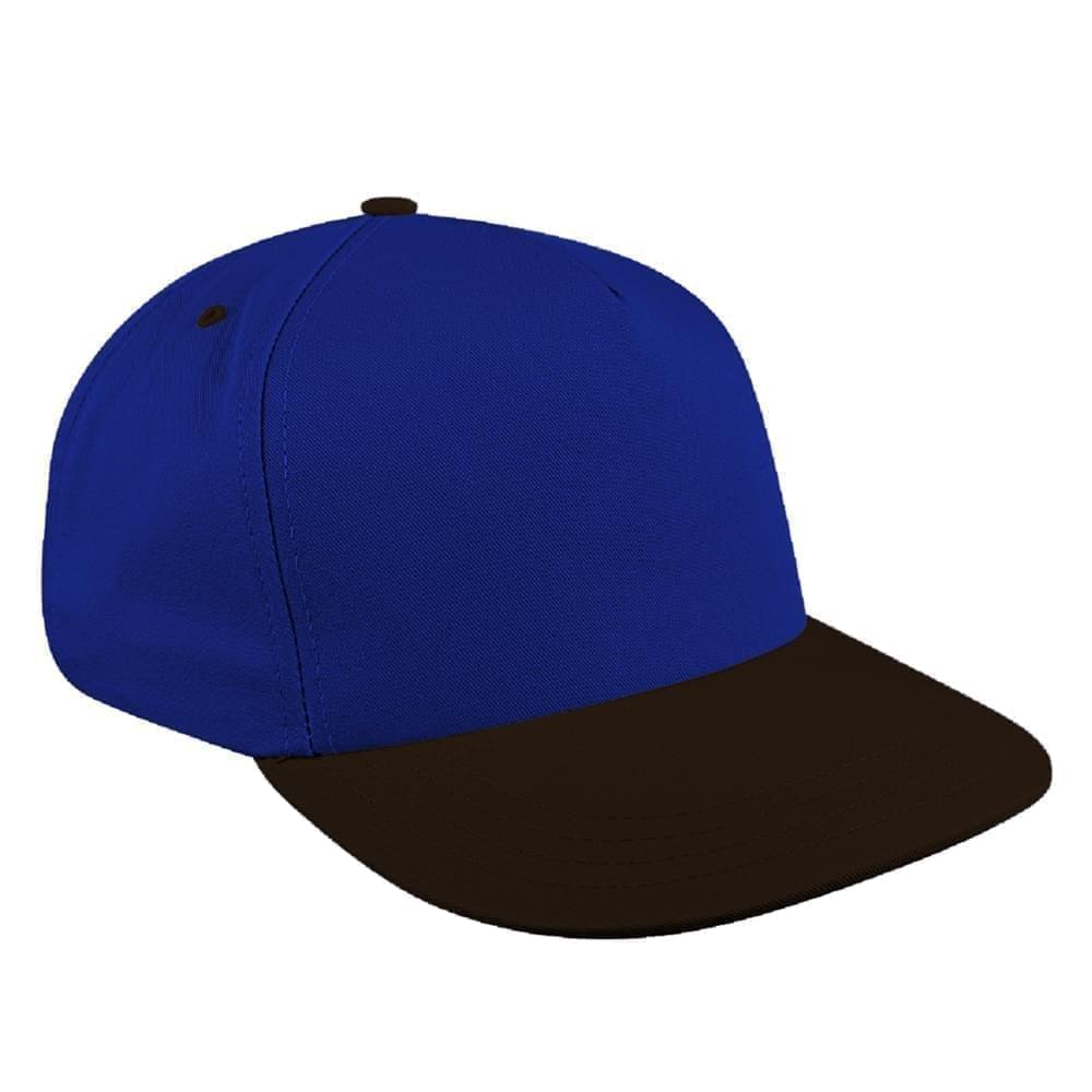 Royal Blue-Black Brushed Leather Skate Hat