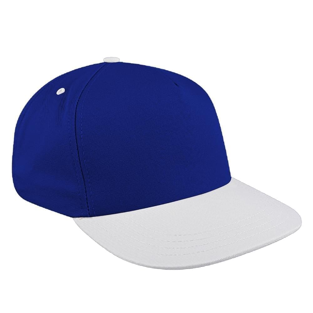 Royal Blue-White Brushed Snapback Skate Hat