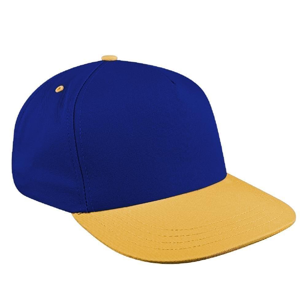 Royal Blue-Athletic Gold Brushed Leather Skate Hat
