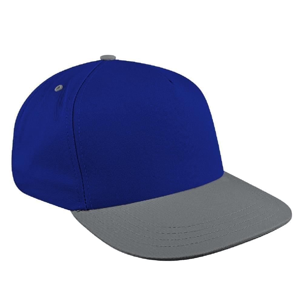 Royal Blue-Light Gray Brushed Snapback Skate Hat