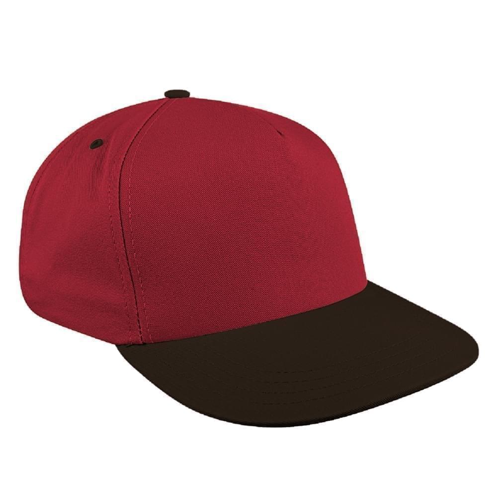 Red-Black Brushed Leather Skate Hat