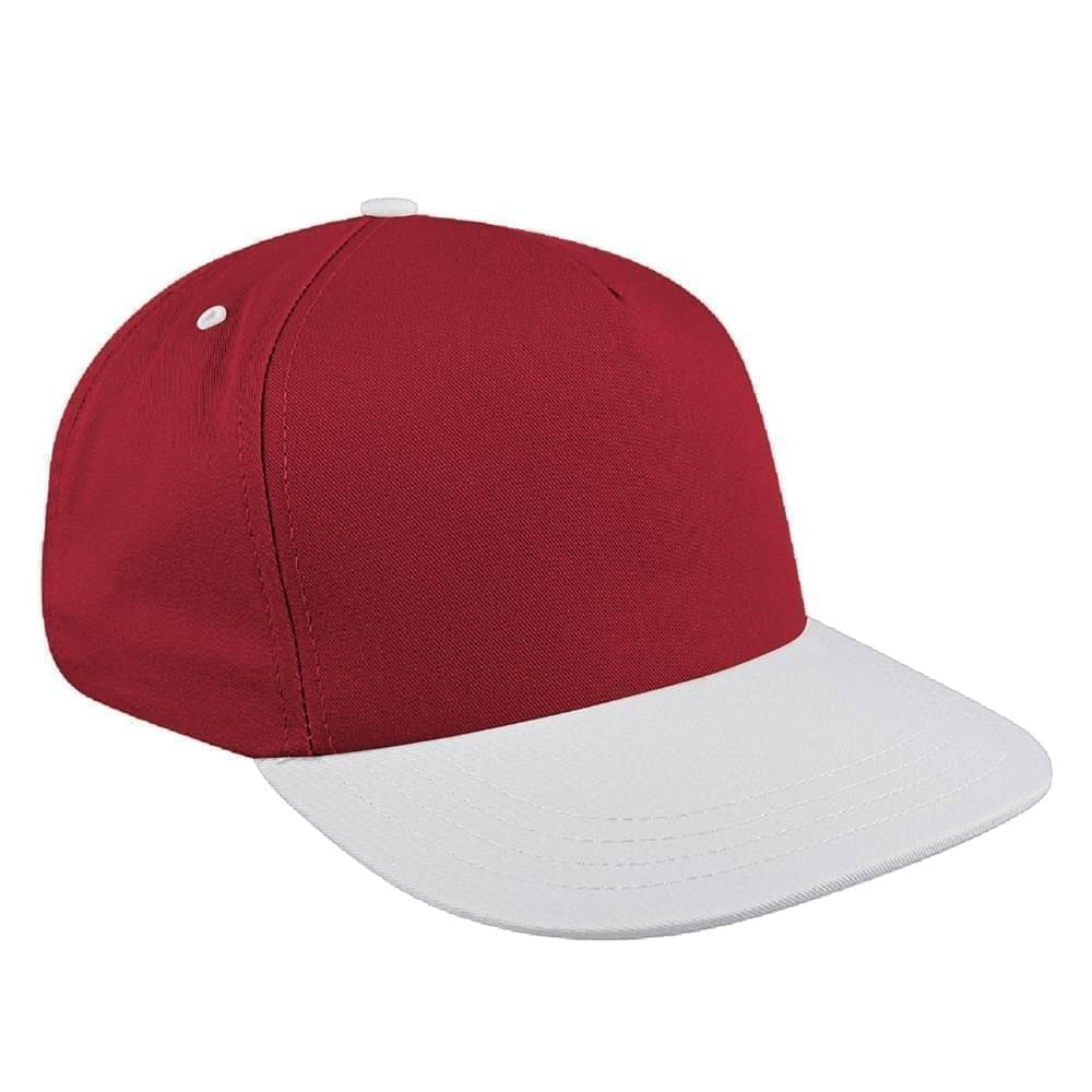 Red-White Brushed Self Strap Skate Hat