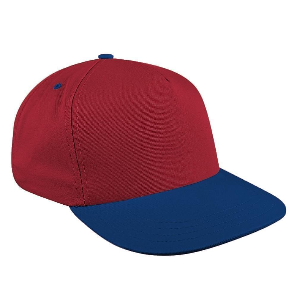 Red-Navy Brushed Leather Skate Hat