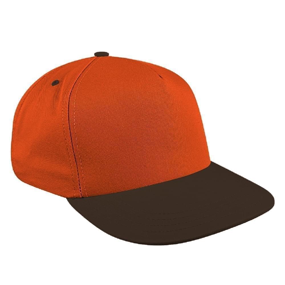 Orange-Black Brushed Self Strap Skate Hat