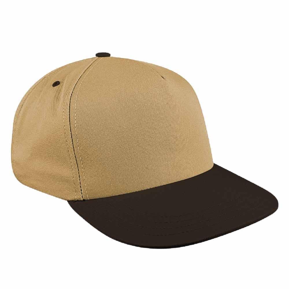 Khaki-Black Brushed Self Strap Skate Hat