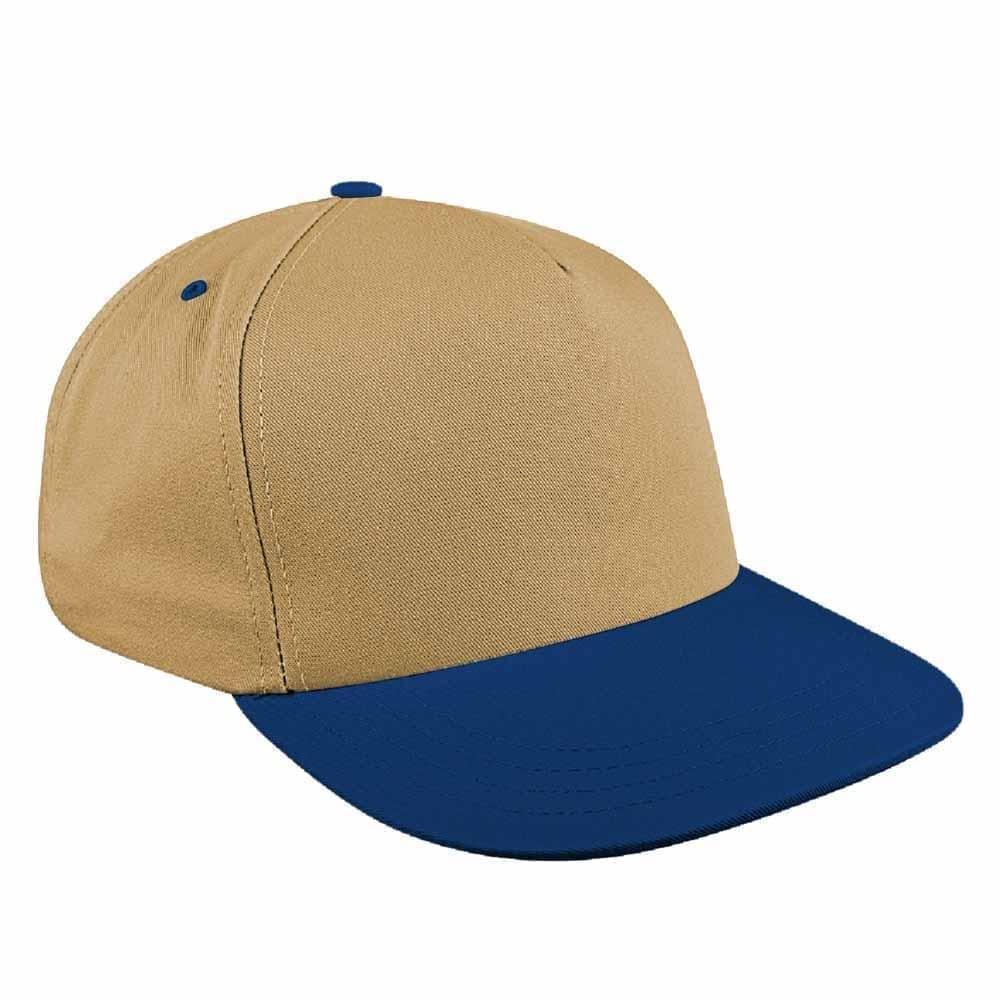 Khaki-Navy Brushed Self Strap Skate Hat