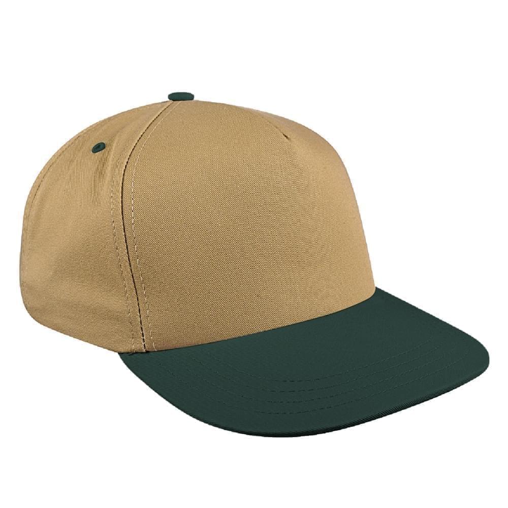 Khaki-Hunter Green Brushed Snapback Skate Hat
