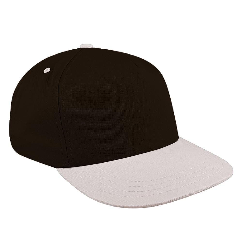 Black-Putty Brushed Leather Skate Hat