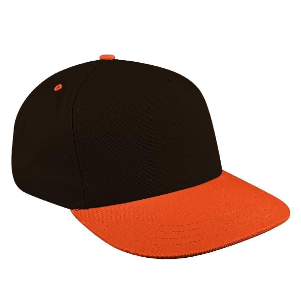 Black-Orange Brushed Self Strap Skate Hat