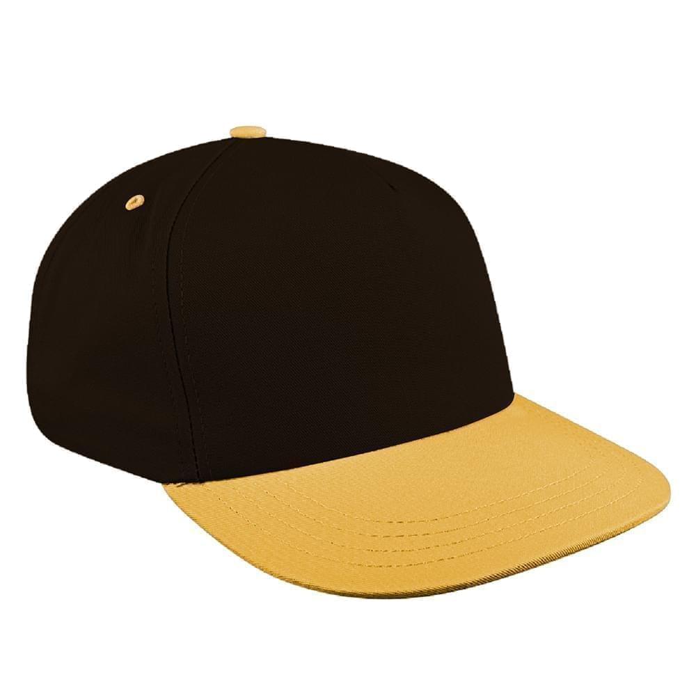Black-Athletic Gold Brushed Leather Skate Hat