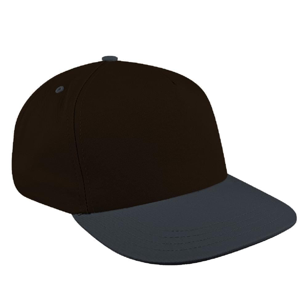 Black-Dark Gray Brushed Leather Skate Hat