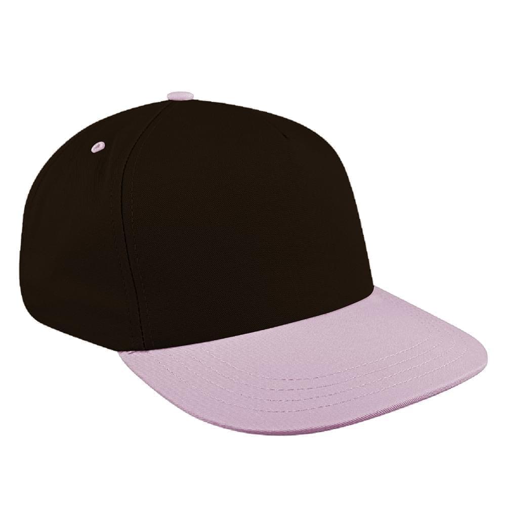 Black-Pink Brushed Leather Skate Hat