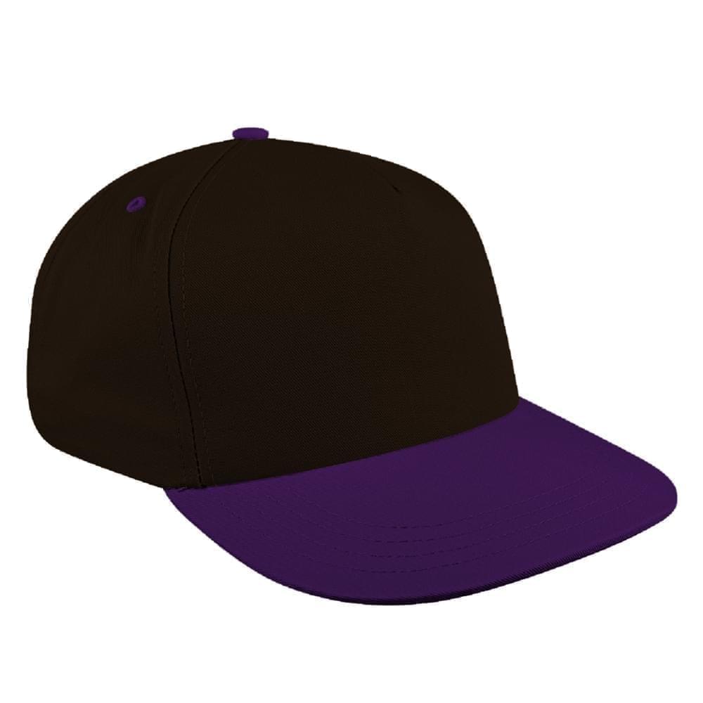 Black-Purple Brushed Leather Skate Hat