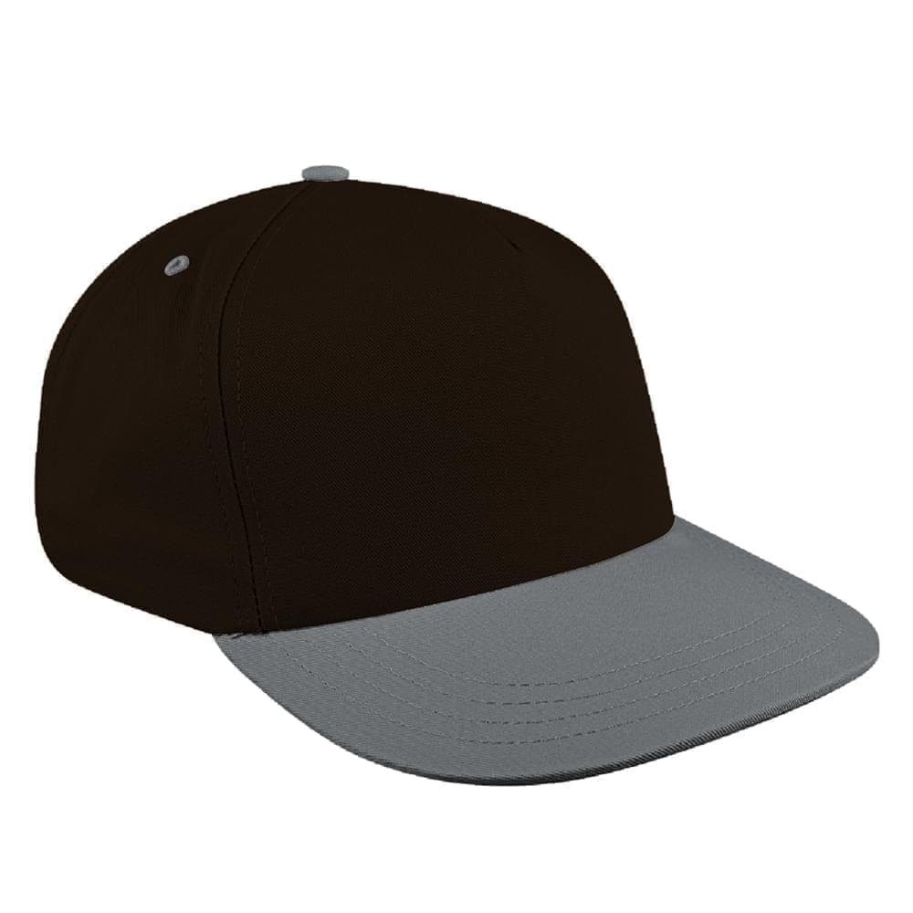 Black-Light Gray Brushed Leather Skate Hat