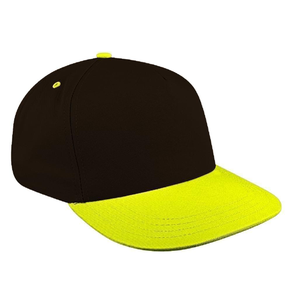 Two Tone Eyelets Twill Leather Skate Hat