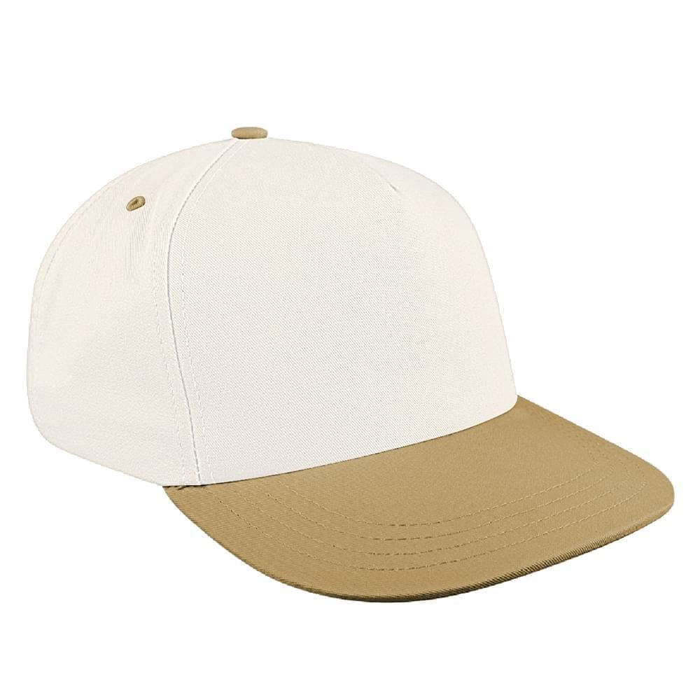 White-Khaki Brushed Self Strap Skate Hat