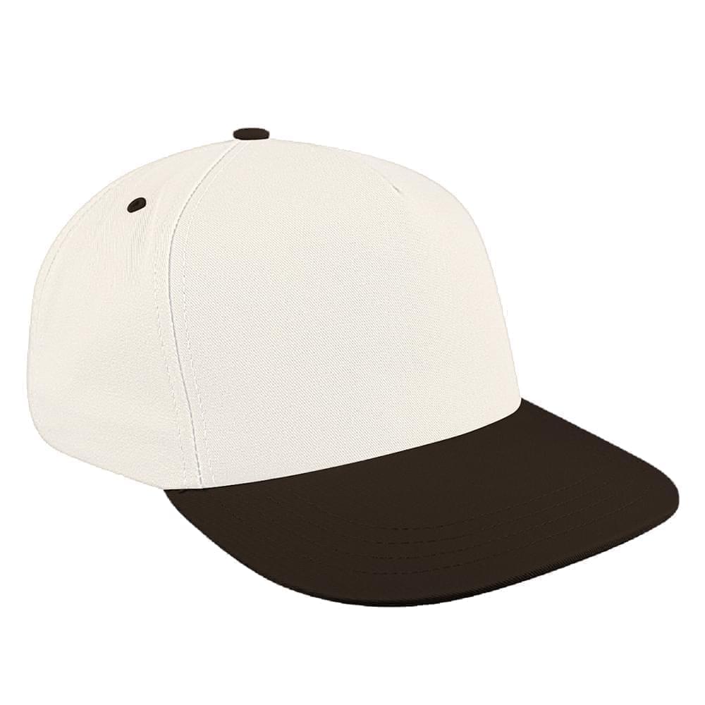 White-Black Brushed Leather Skate Hat