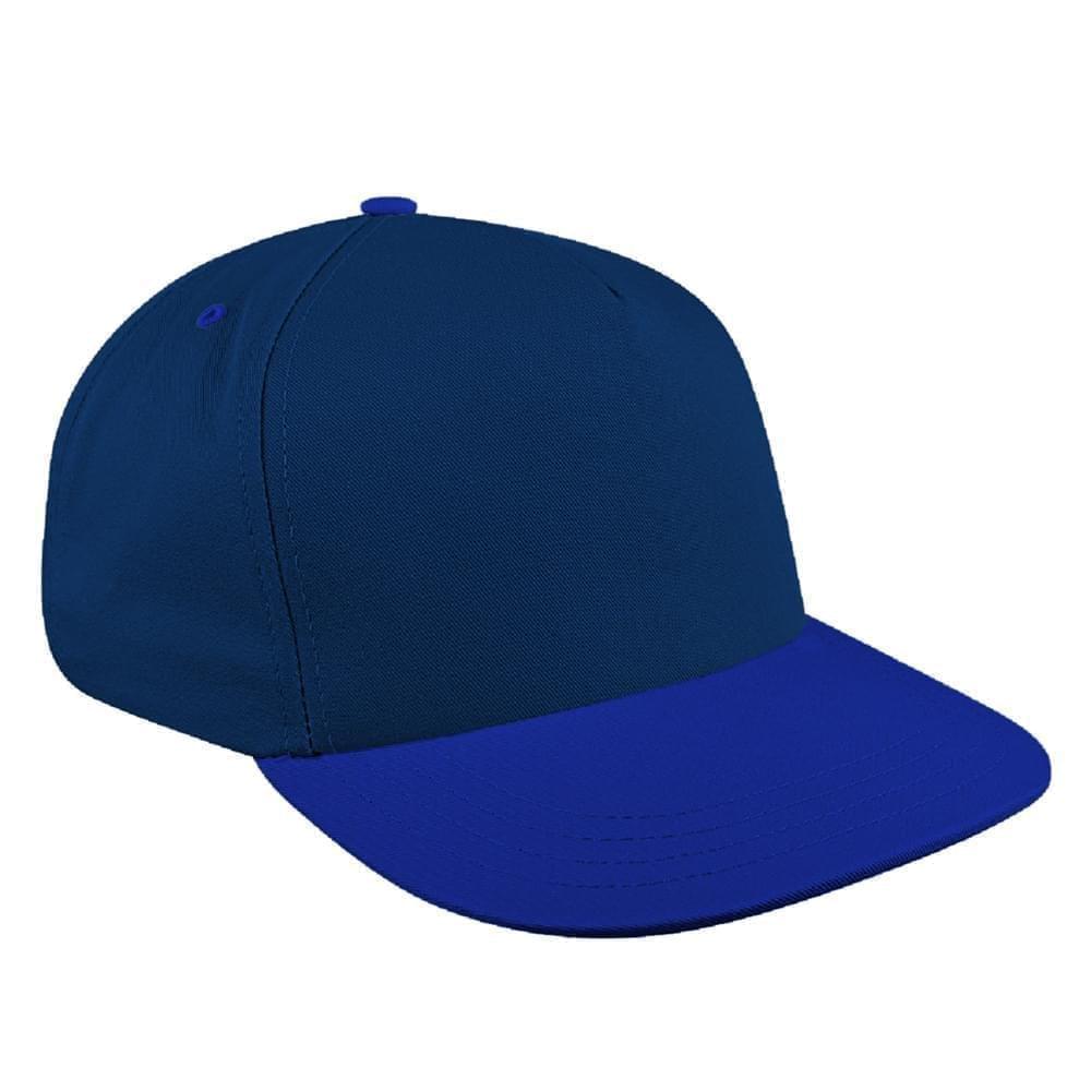 Navy-Royal Blue Brushed Self Strap Skate Hat