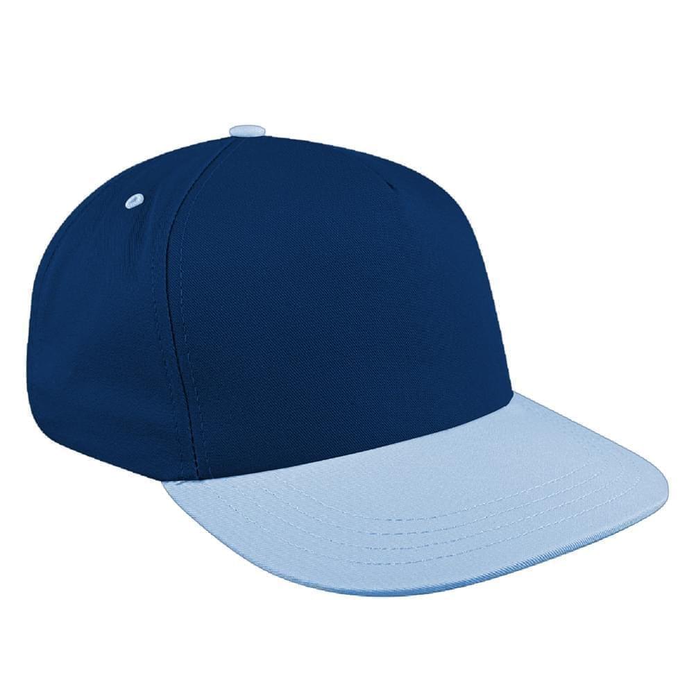 Navy-Light Blue Brushed Leather Skate Hat