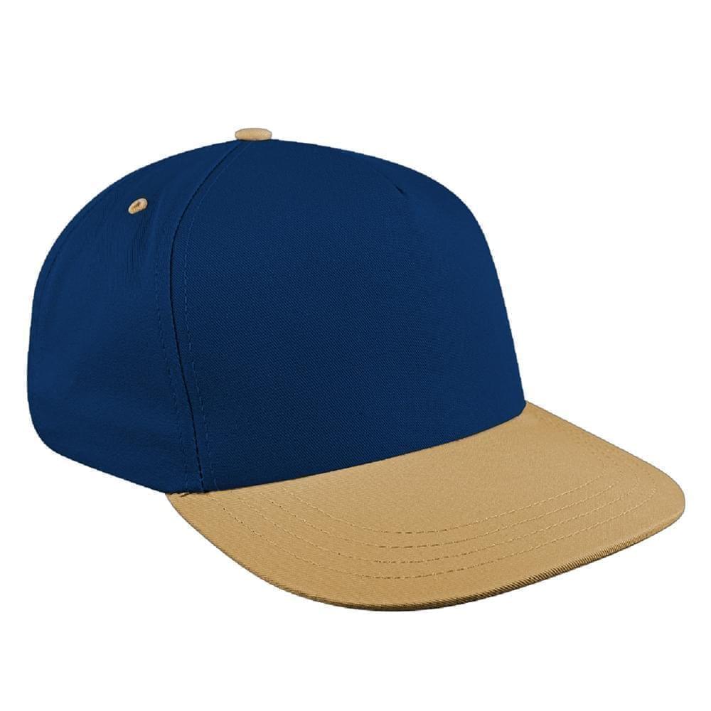 Navy-Khaki Brushed Leather Skate Hat