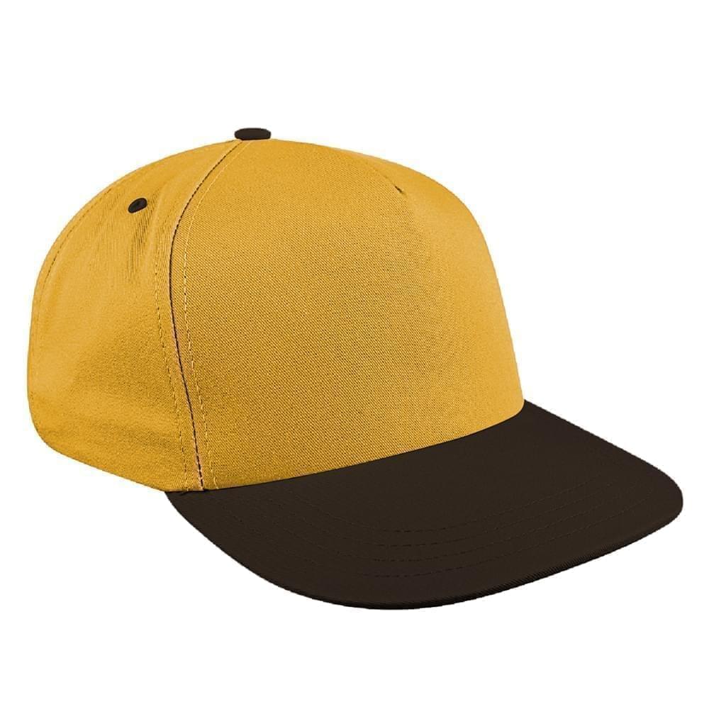 Athletic Gold-Black Brushed Leather Skate Hat