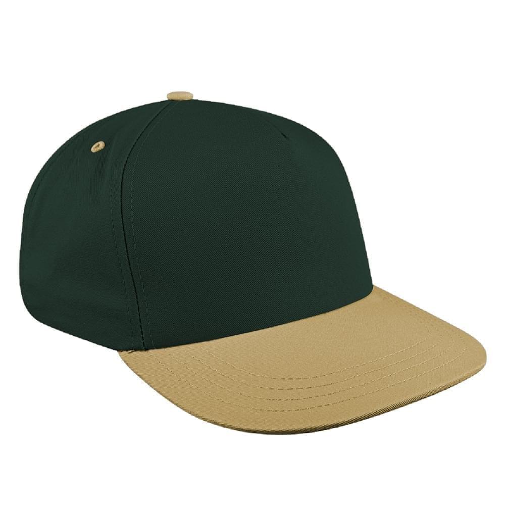 Hunter Green-Khaki Brushed Leather Skate Hat