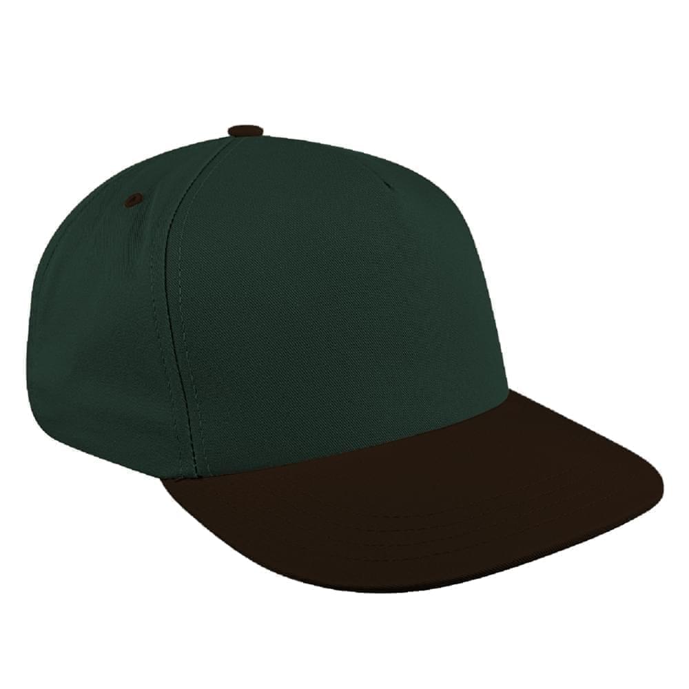 Hunter Green-Black Brushed Leather Skate Hat