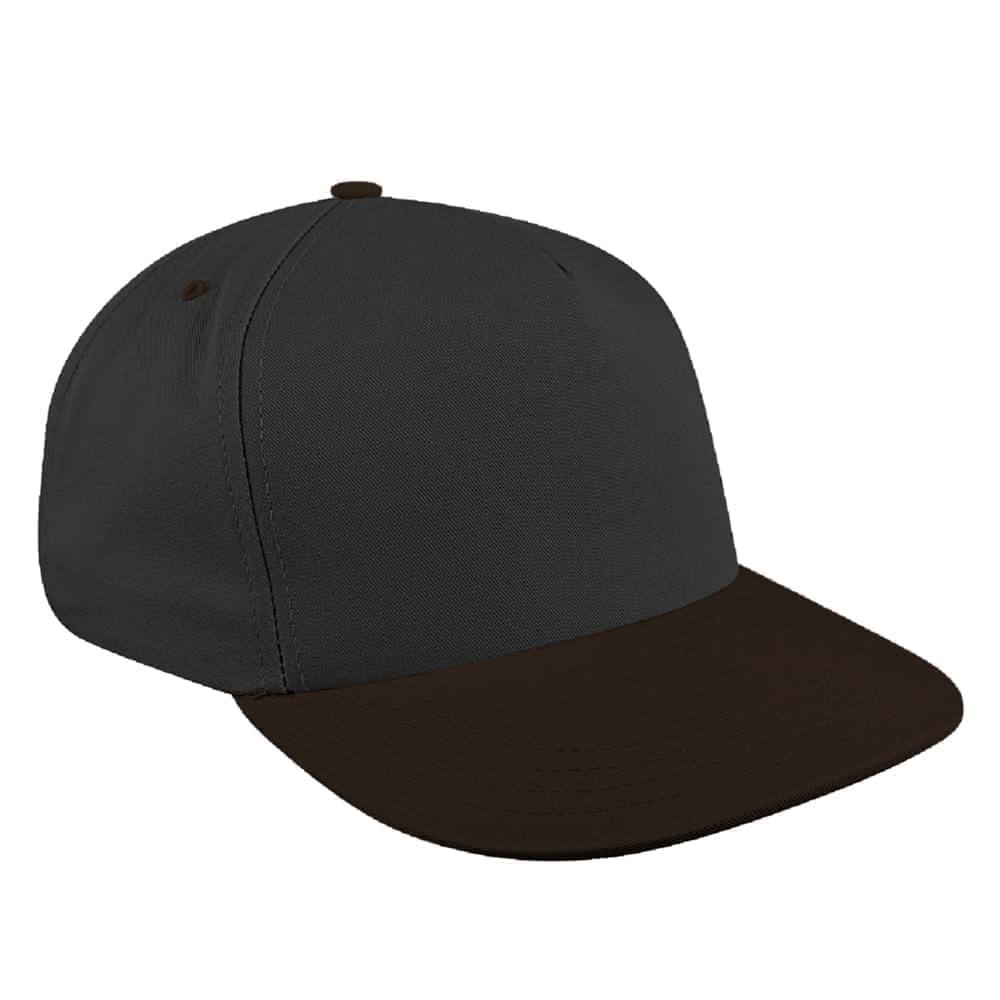 Dark Gray-Black Brushed Snapback Skate Hat