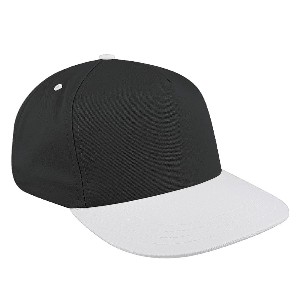 Dark Gray-White Brushed Snapback Skate Hat