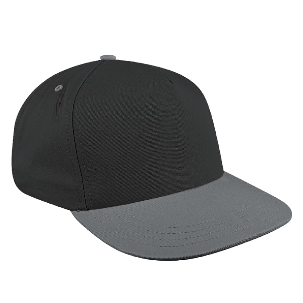 Dark Gray-Light Gray Brushed Self Strap Skate Hat