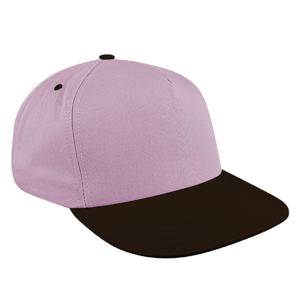 Pink-Black Brushed Leather Skate Hat