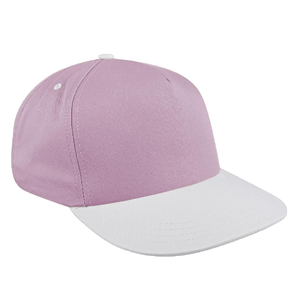 Pink-White Brushed Self Strap Skate Hat