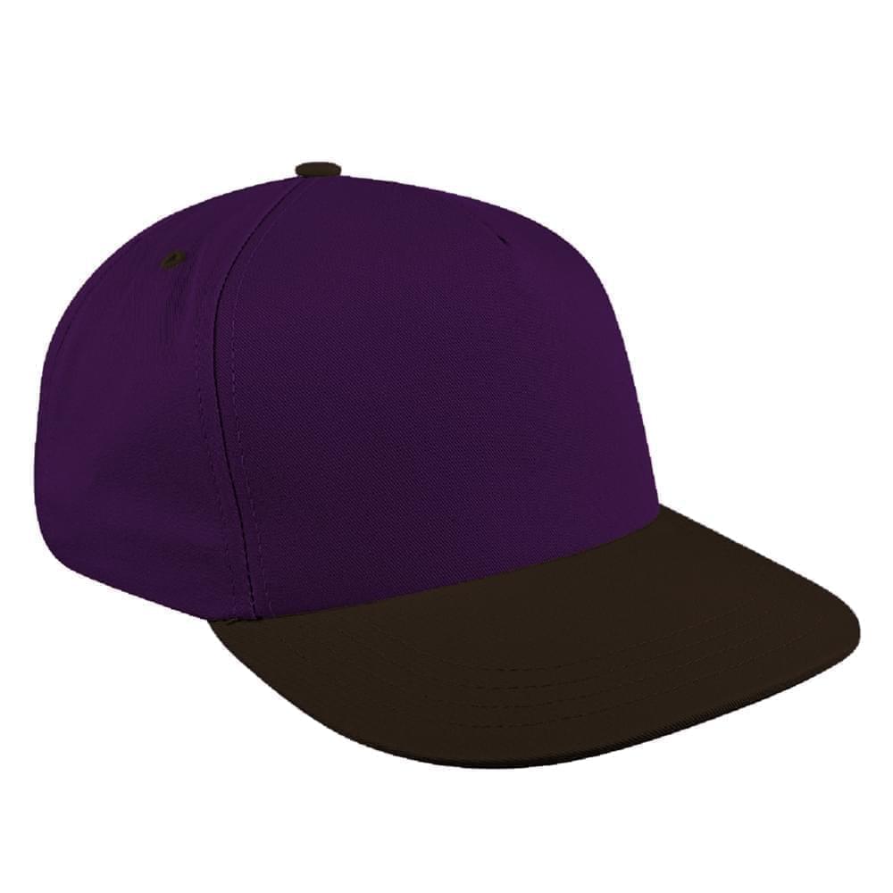 Purple-Black Brushed Self Strap Skate Hat