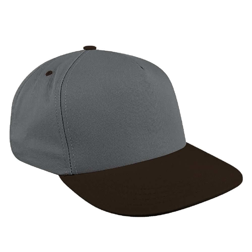 Light Gray-Black Brushed Leather Skate Hat