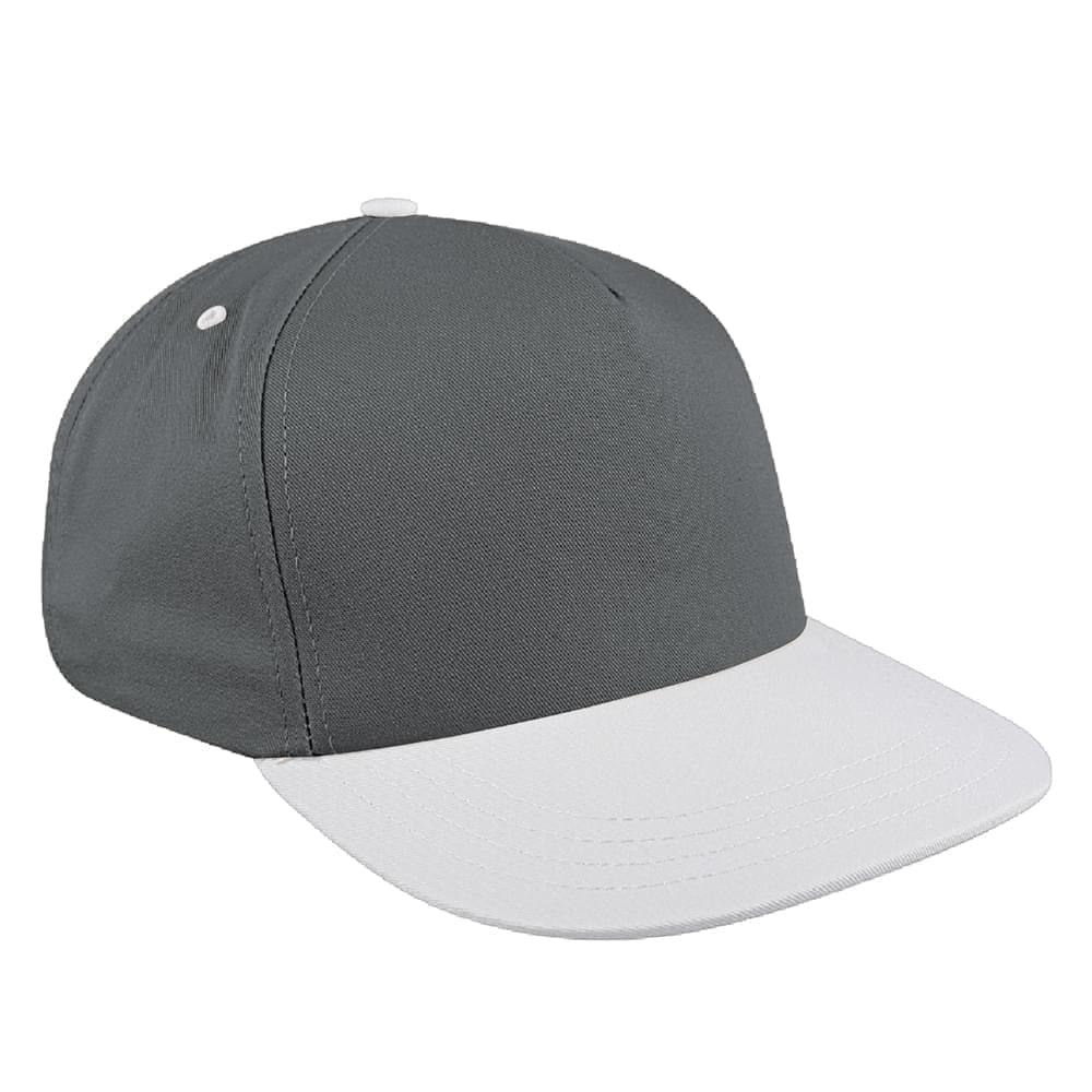 Light Gray-White Brushed Self Strap Skate Hat