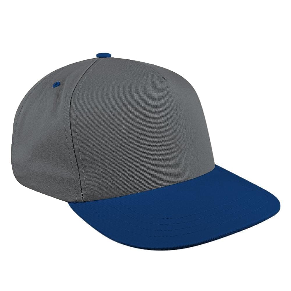 Light Gray-Navy Brushed Leather Skate Hat