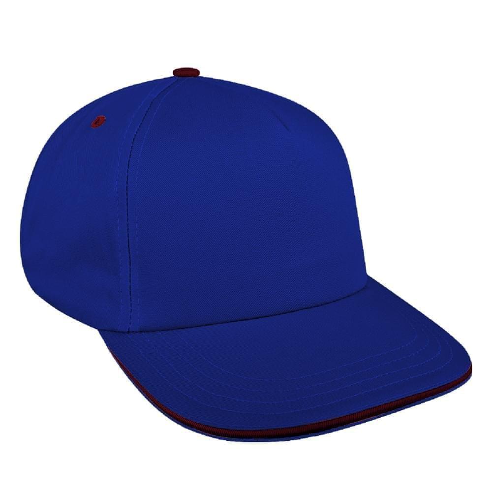 Royal Blue-Red Brushed Leather Skate Hat