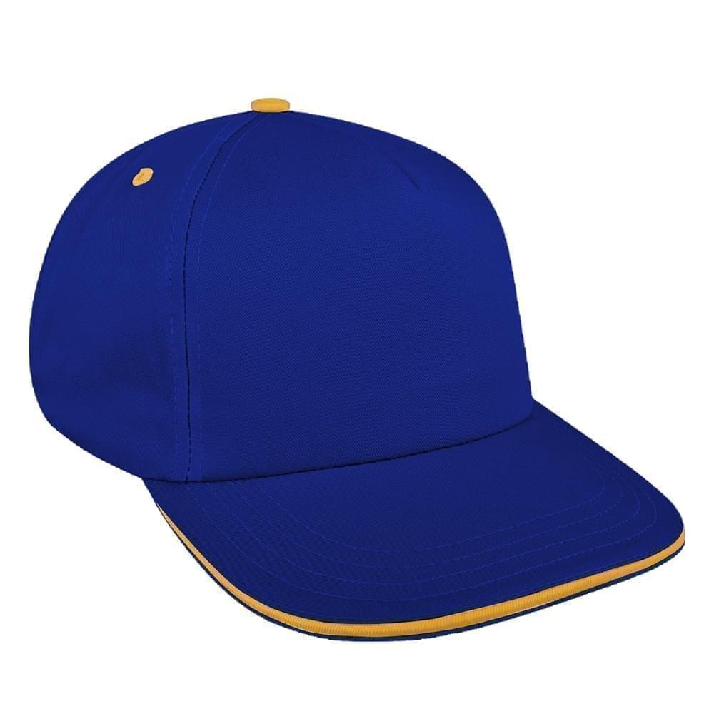 Royal Blue-Athletic Gold Brushed Self Strap Skate Hat