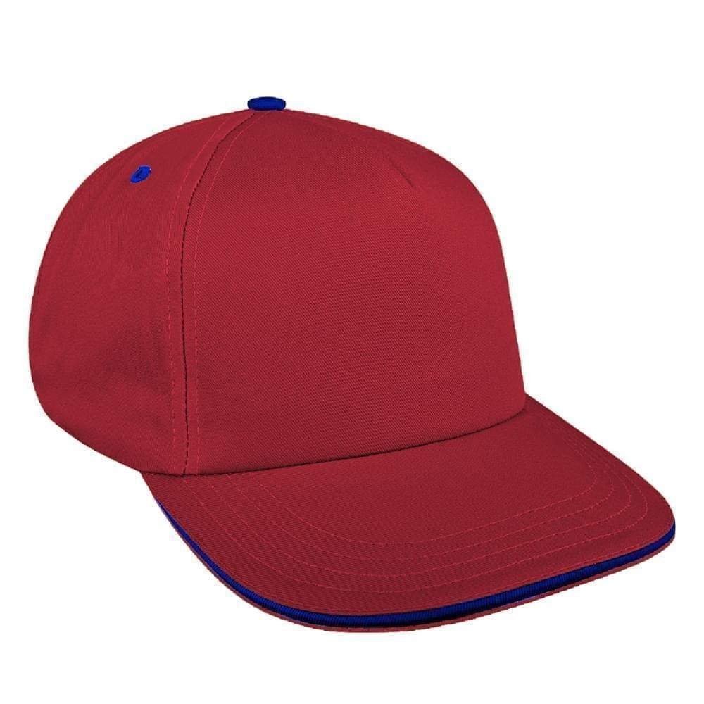Red-Royal Blue Brushed Leather Skate Hat