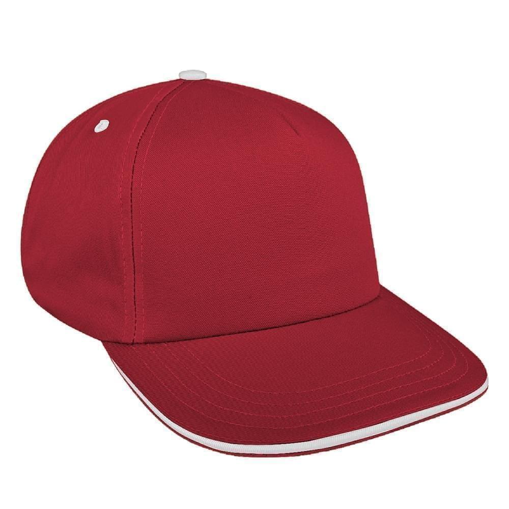 Red-White Brushed Self Strap Skate Hat