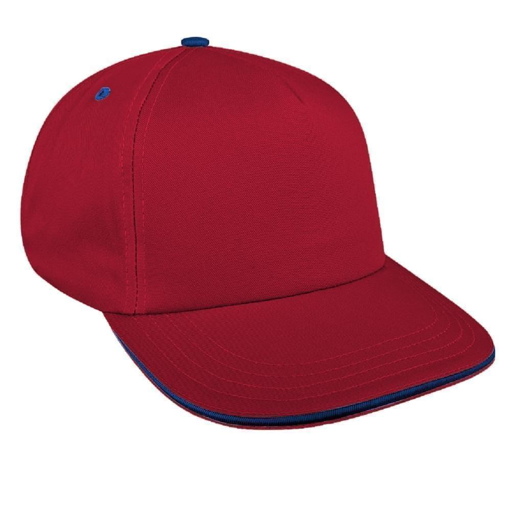 Red-Navy Brushed Snapback Skate Hat