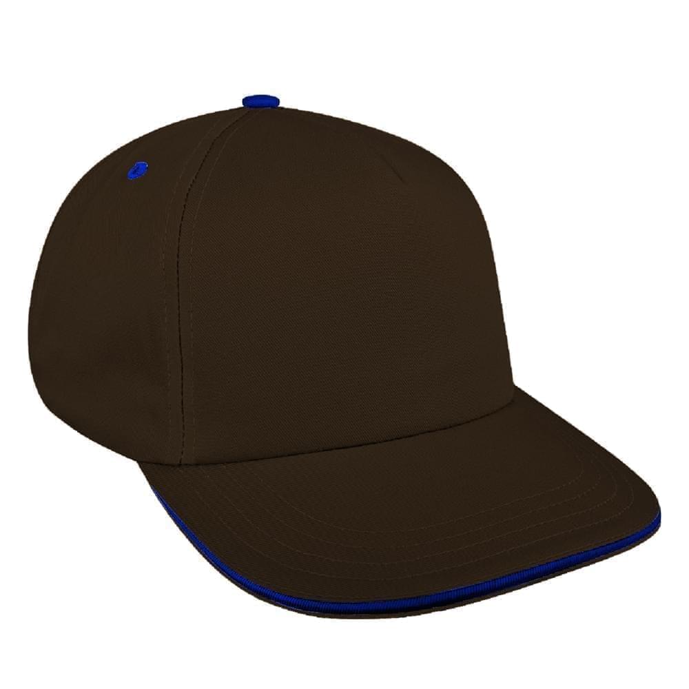 Black-Royal Blue Brushed Leather Skate Hat