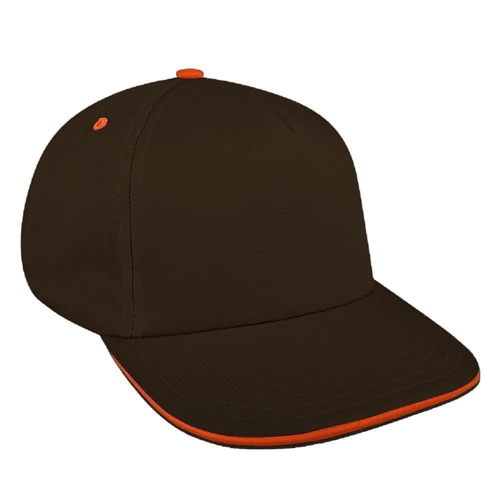 Black-Orange Brushed Leather Skate Hat