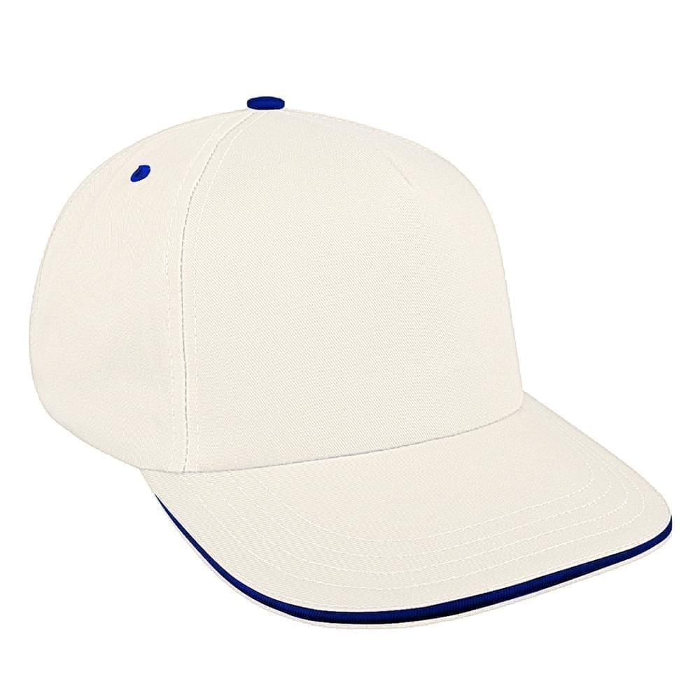 White-Royal Blue Brushed Leather Skate Hat