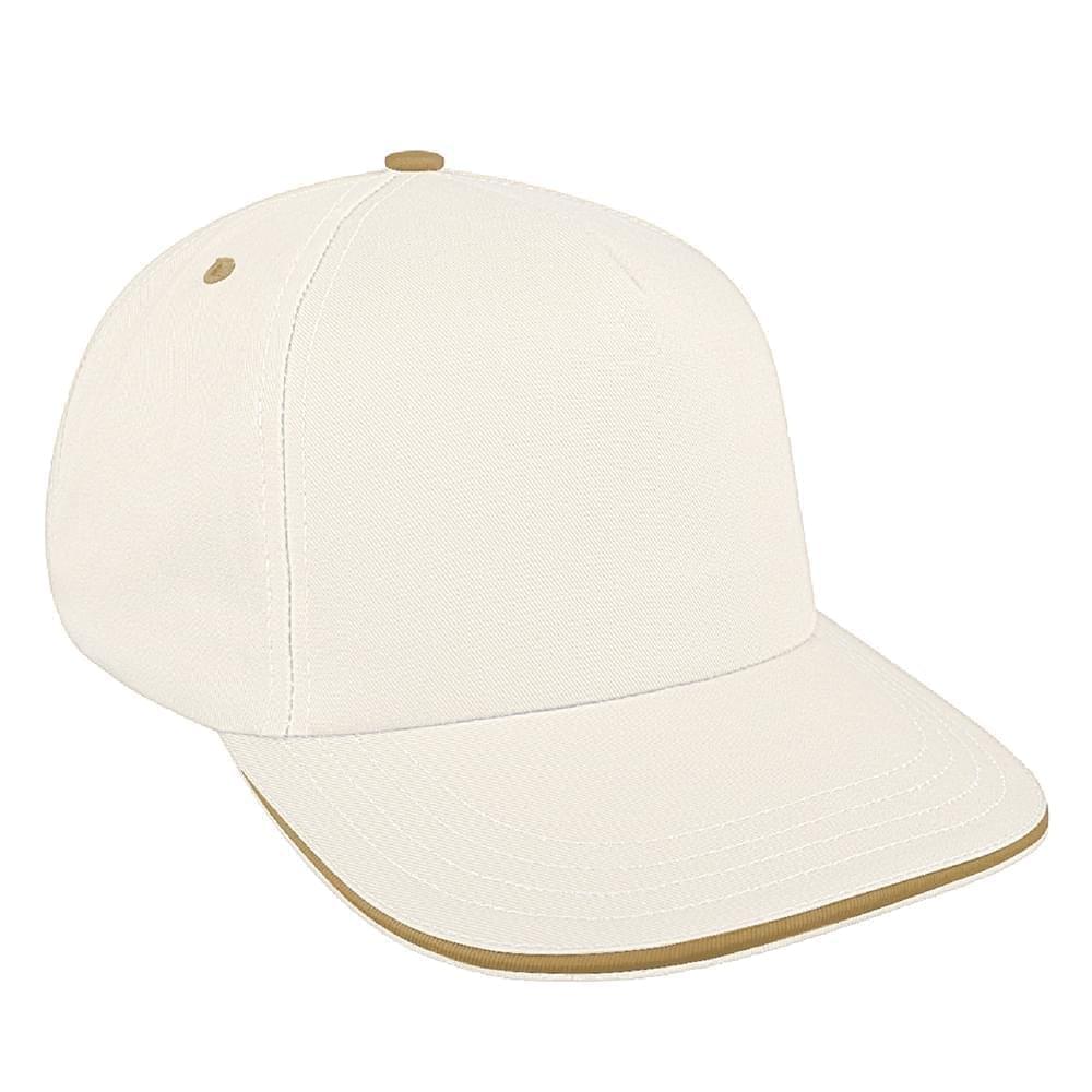 White-Khaki Brushed Leather Skate Hat