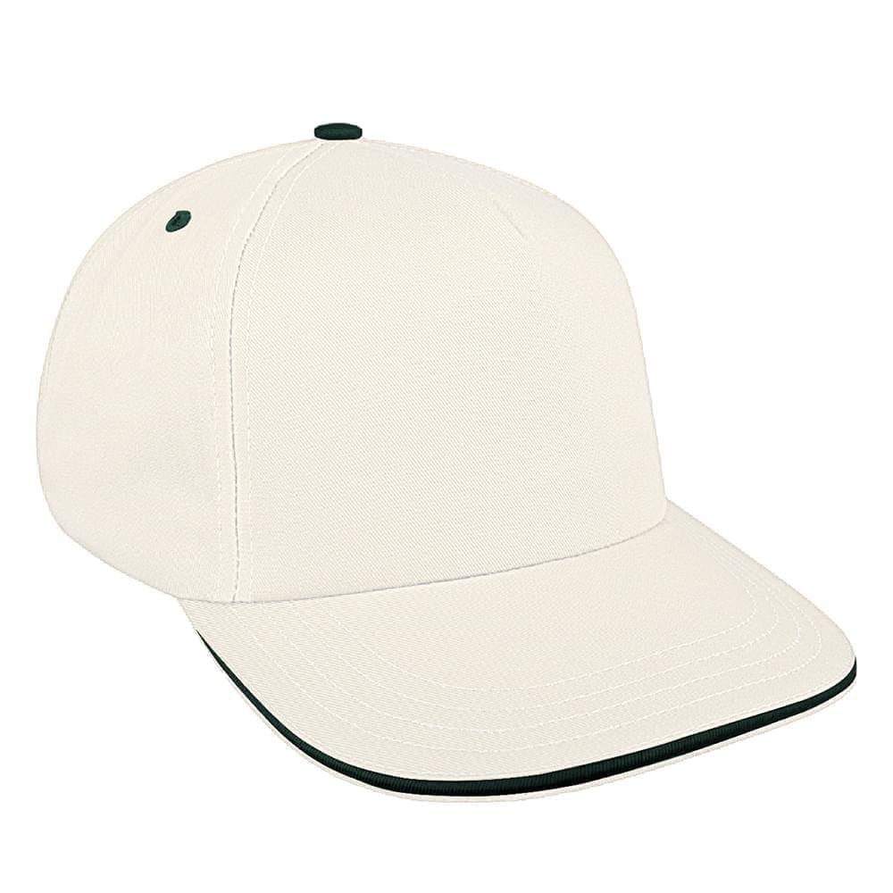 White-Hunter Green Brushed Self Strap Skate Hat