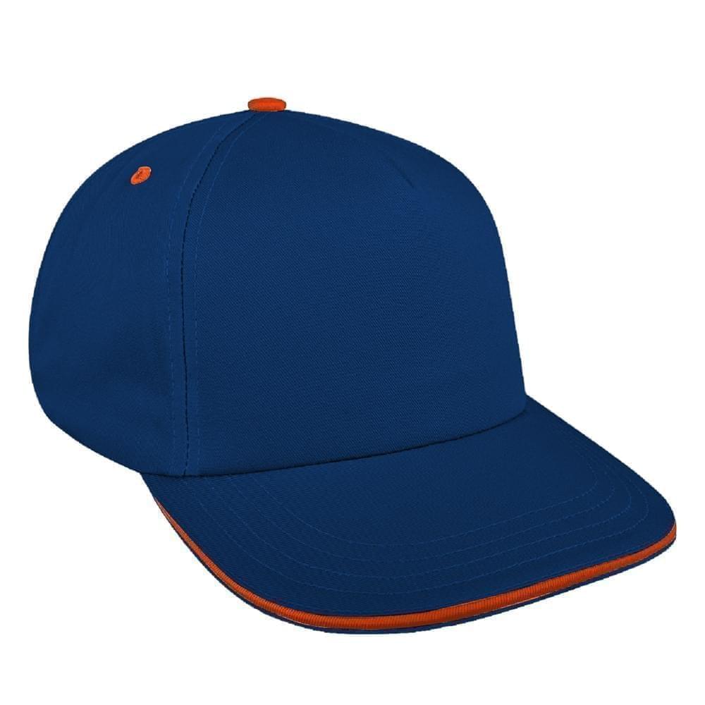 Navy-Orange Brushed Self Strap Skate Hat