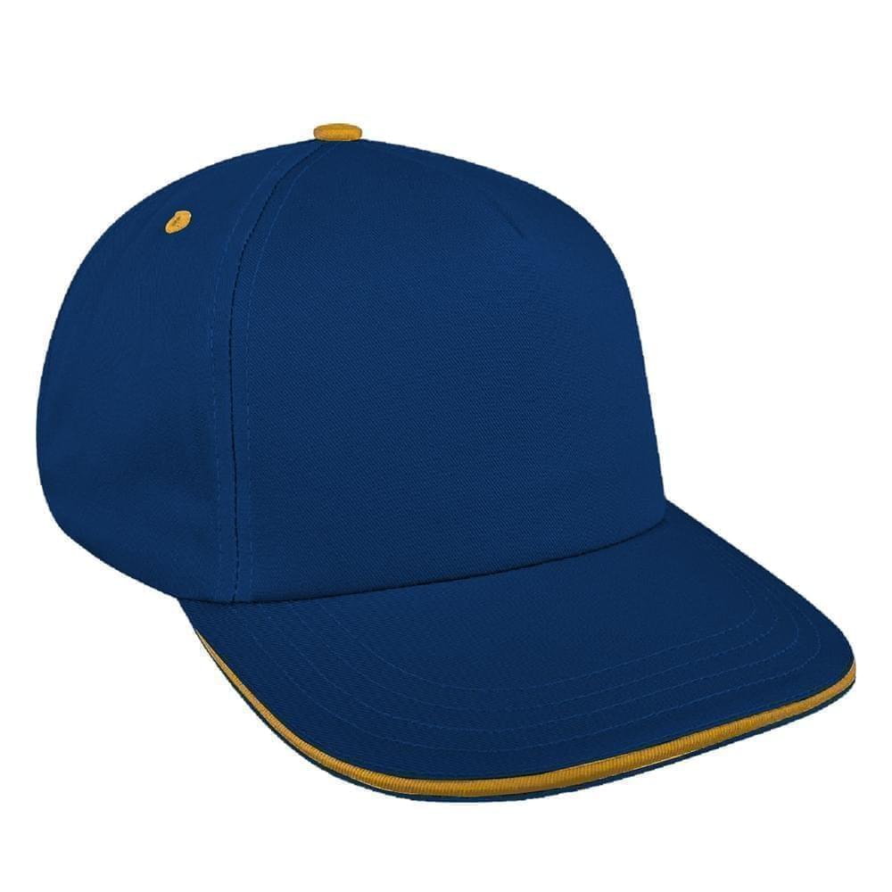 Navy-Athletic Gold Brushed Leather Skate Hat