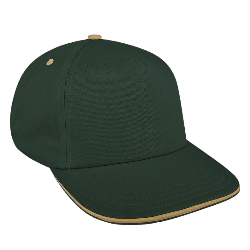 Hunter Green-Khaki Brushed Leather Skate Hat